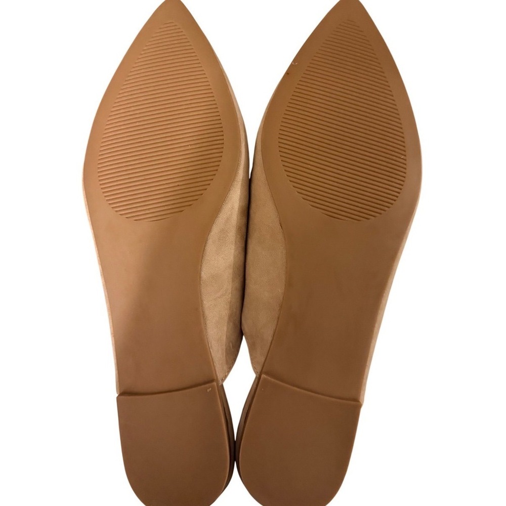 Steve Madden Forte Tan Suede Chain Link Mules Women 8.5 Pointed Toe Flat Loafers - Picture 7 of 11